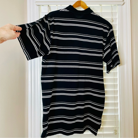 🩷 POLO GOLF RALPH LAUREN MENS SIZE MEDIUM COTTON BLACK & WHITE STRIPED GREAT - Picture 7 of 7